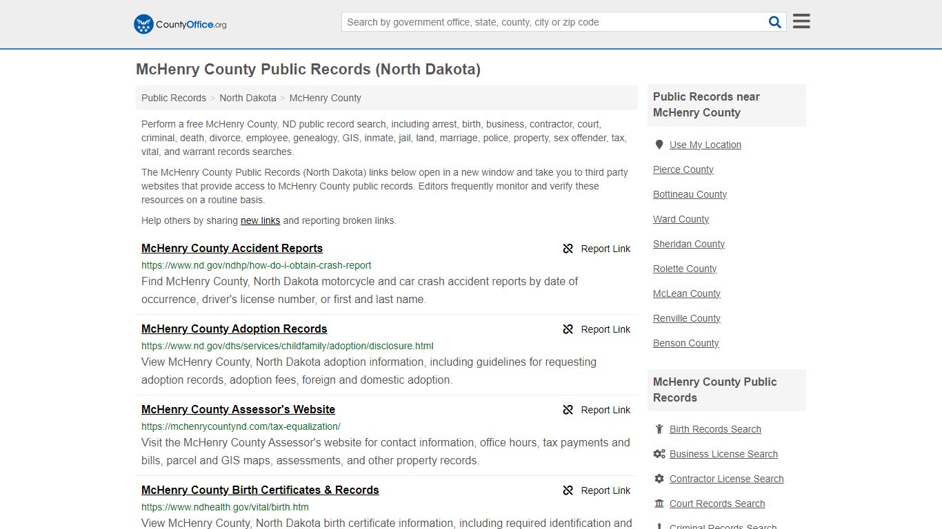 McHenry County Public Records (North Dakota) - County Office